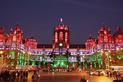 CST Railway Station Marks 69th Republic Day with Tricolor Lit by LED Lighting