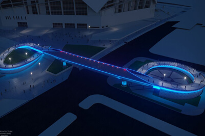 LED Lighting Will Dazzle Mercedes-Benz Stadium’s Bridge