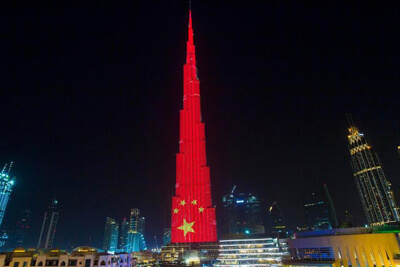 Burj Khalifa Sparkles Red at Xi Jinping State Visit to UAE