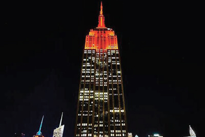 Empire State Building Lit Orange to Celebrate Diwali