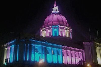 SF City Hall Celebrates Transgender Awareness Week with LEDs