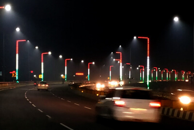 Ghaziabad Elevated Road Shimmers in Hues of Tricolour