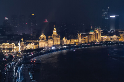 Waterfront Illumination Dazzles Shanghai Bund at Night